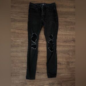 Hollister Black Distressed Women Jeans